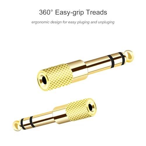 Updated Version 5-Pack Stereo Audio Adapter 6.35mm 1/4 inch Male to 3.5mm 1/8... - Image 3 of 4