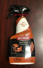 Weiman LEATHER CONDITIONER CLEANER Protect Restore Car Auto Seat Shoe Sofa 12oz 