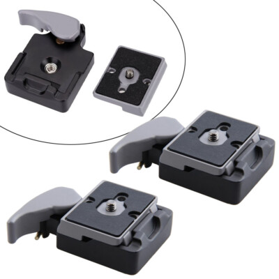 2PCS 323 Quick Release Plate Clamp Adapter For MANFROTTO 200PL-14 Camera Tripod