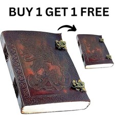 Buy 1 Get 1 Free Vintage Leather Journal, Handmade Sketchbook, 200 Pages