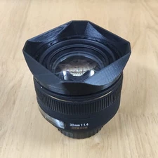3D Print Plastic Square Lens Hood for SIGMA 30mm 1:1.4 DC HSM Lens