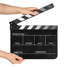 Acrylic Clapperboard Film Clapboard Movie Director's Slate Cut Action Scene Y5A5