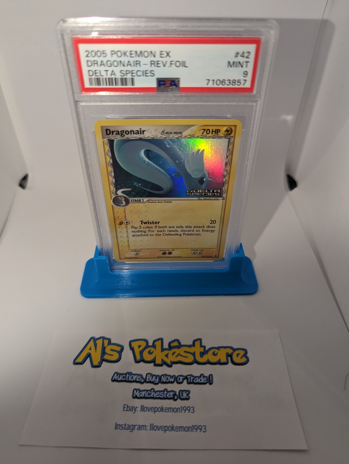 Pokemon Reverse Foil Card - Dragonair   42/113   Delta Species  PSA9