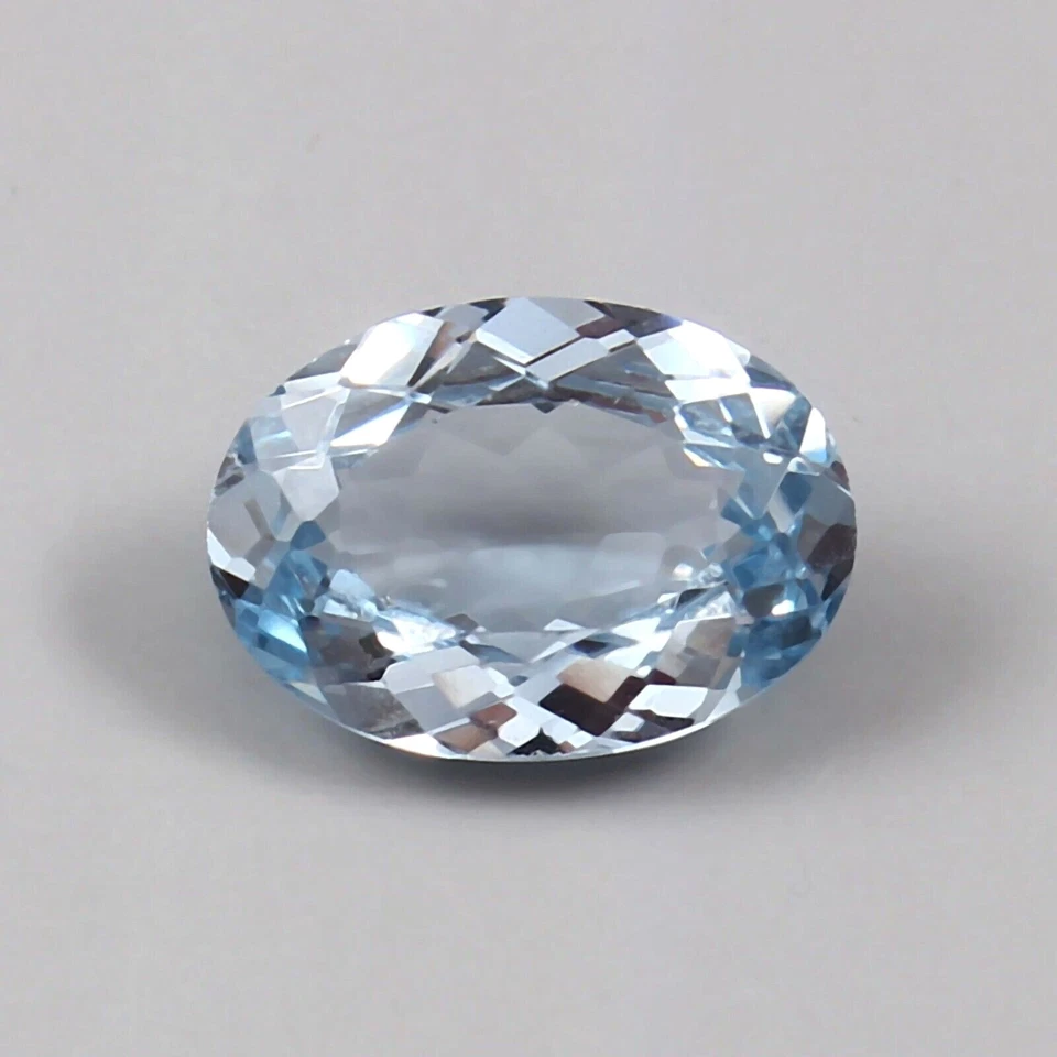 AAA Fine Natural Sky Blue Brazilian Aquamarine Loose Oval Cut Gemstone 10x7 MM - Image 2 of 4