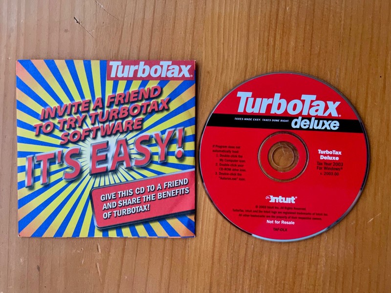 INTUIT TURBOTAX DELUXE TRIAL 2003 FOR WINDOWS