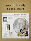 John F. Kennedy Half Dollar Released Coin & Stamp Matted Panel
