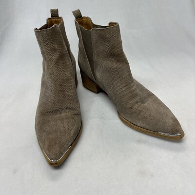 Marc Fisher Yale Pointy Toe Chelsea Bootie Size Taupe Suede ankle boot 