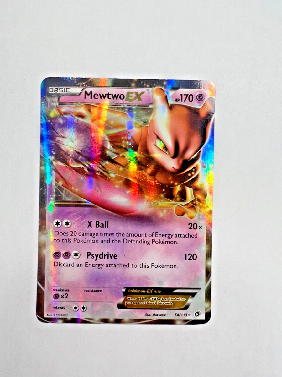 Mewtwo EX Pokemon Card Holographic 54/113 Legendary Treasures Rare