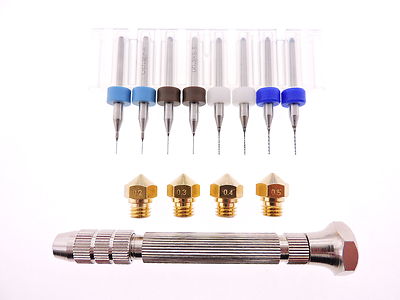 Makerbot 2 M7 Thread MK10 Clogged Nozzle Cleaning Kit 1.75MM 0.2 0.3 0.4 0.5mm 