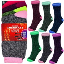3 Pairs Womens Winter Thermal Heated Heavy Duty Work Warm Boots Socks Size 9-11