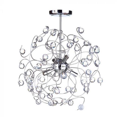 Litecraft Ceiling Light Crystal Effect G9 Semi Flush - Polished Chrome Clearance