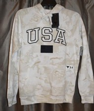 Under Armour Men's Project Rock Veterans Day Camo Hoodie USA 1370971 100 White