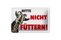Blechschild Hinweis 12X18 Cm Tiere Bitte Nicht FüTtern Ziege Deko Schild