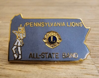 Vintage 1986 Pennsylvania Lions Club All State Band Enamel Pin
