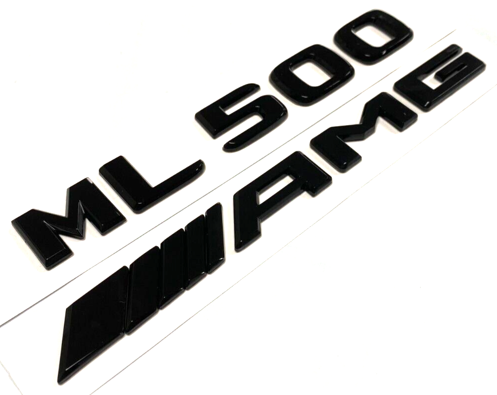 BLACK ML500+AMG FOR MERCEDES REAR TRUNK EMBLEM BADGE NAMEPLATE DECAL NUMBERS