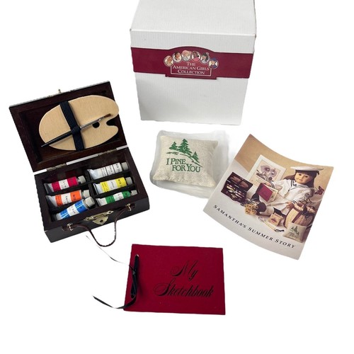 VTG American Girl SAMANTHA SUMMER AMUSEMENTS Paint Brush Palette Sketch Book Box - Picture 9 of 9
