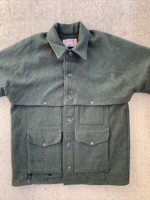 Filson Double Mackinaw Wool Cruiser 48 Green Cape Heavy Coat Jac