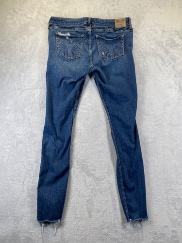 Hollister Super Skinny Jeans Women’s Size 15 W29 L28 Blue Ripped - Picture 11 of 17