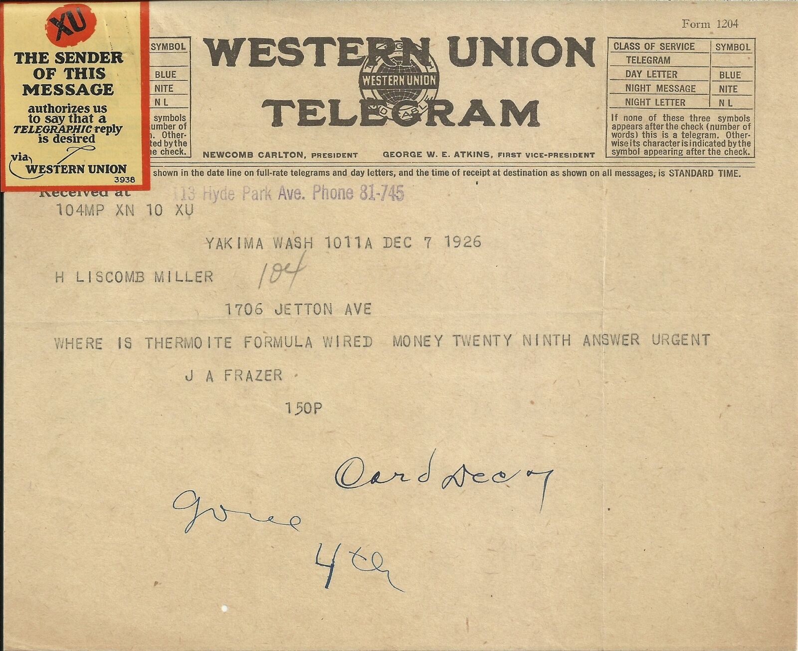 Historical Treasure: Western Union telegram now a thing of the past, Valley Life