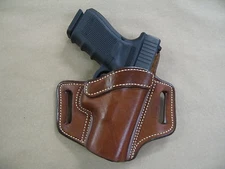 Ruger American Compact 9mm OWB Leather 2 Slot Pancake Belt Holster CCW TAN RH