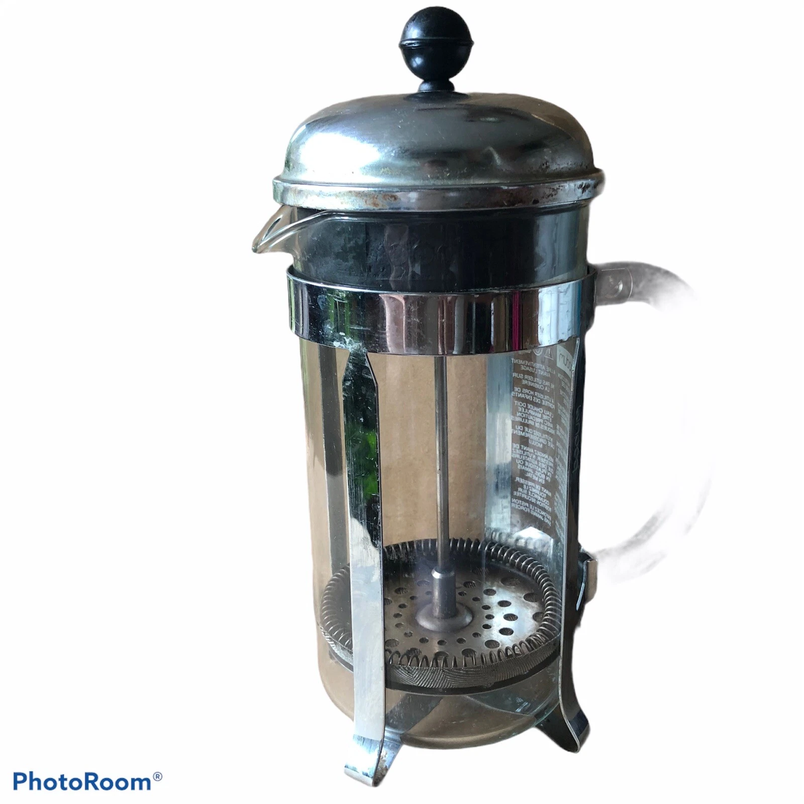 Bodum Glass Stainless Steel Black Retro French Press Coffee Maker 32 Oz