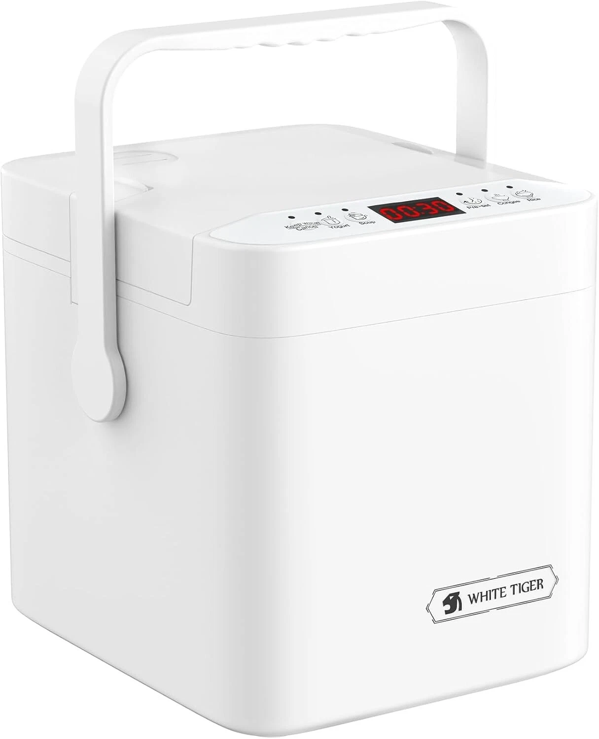 WHITE TIGER 1.3L Mini Rice Cooker - 4 Cup Uncooked with Timer