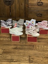 VANS Clásicos Zapatos Sin Cordones Alto Too Niños Jóvenes Talla 2.5 Lote de 6 Niñas