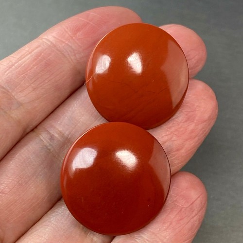 Vintage ClipOn Button Earrings Caramel Brown Enamel Estate Jewelry Pre