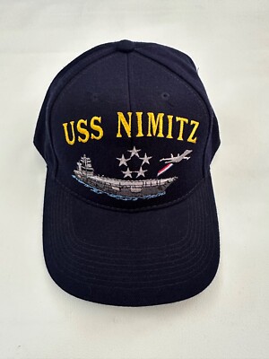 The Corps USS Nimitz CVN 68 Logo Blue Baseball Cap Hat One Size