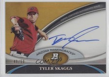 2011 Bowman Platinum Prospect Gold Refractor 49/50 Tyler Skaggs #BPA-TS Auto 0g4