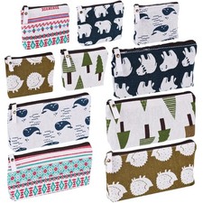 Koogel 10 Packs Canvas Zipper Pencil Bags, 5 Style Case 10 pcs, colour