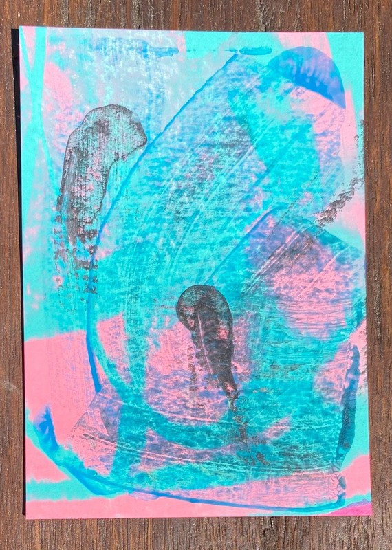 ACEO contemporary abstract original painting signed 487