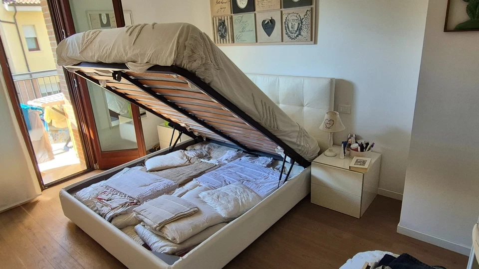 Letto Matrimoniale con Contenitore - Bianco - Immagine 4 di 4