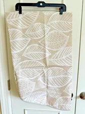 NWOT Zara Home Coated Round 58 " Tablecloth Light Beige Fall Leaf Outdoor