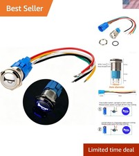 Easy Install 16mm Momentary Push Button Switch - Waterproof Metal LED Light
