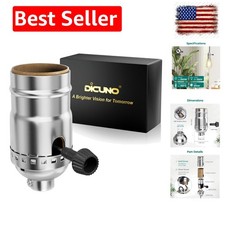 Listed 3-Way Lamp Socket Replacement, E26 Standard Threaded Base Light Socket...