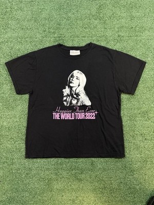 Billie Eilish Shirt Mens Large Black Happier Than Ever World Tour 2022 Concert