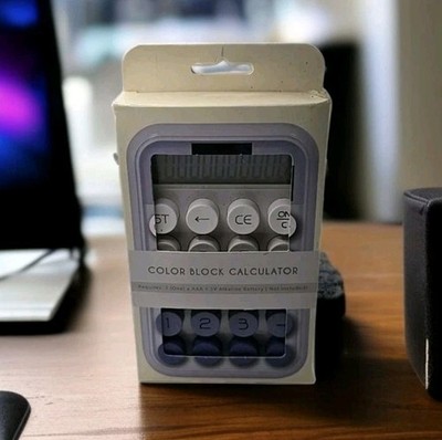 Aesthetic Purple Color-Block Calculator Big Buttons Portable Desktop