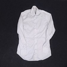 Suitsupply Button Up Shirt Mens 37-14.5 Extra Slim Fit White Striped Cotton