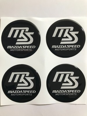 3D Print 4 xSilicone Aufkleber für Radkappen Mazdaspeed Nabendeckel Felgenemblem