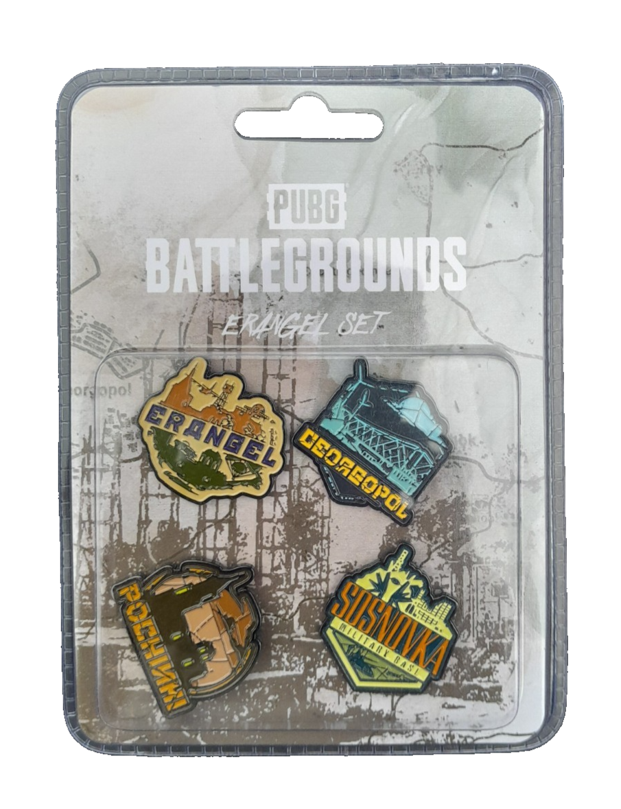 OFFICIAL PUBG PLAYERUNKNOWN'S BATTLEGROUNDS ERANGEL PIN BADGE SET By KOYO NEW!