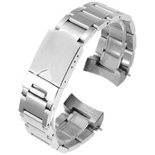 Plain Solid Stainless Steel Metal 22mm Bracelet Watch Band for Tudor Black Bay