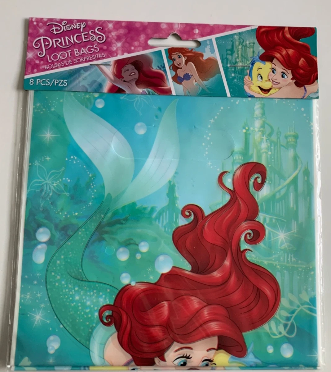Pack 20 Bolsas De Regalo De Sirena Para Fiesta | Bolsas De Celofán Para Chuches | Tamaño 28x13 Cm | Cierre Con Lazo