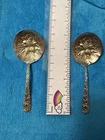 S Kirk & Son Sterling Silver Berry Spoons Pair Repousse