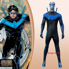 Nightwing Dick Grayson Robin Cosplay Costume Men Bodysuit Jumpsuit Halloween Set