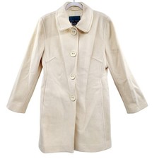 Nine West Cream Cashmere Wool Blend Fully Lined Trench Coat Long-sleeve Sz 14