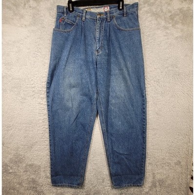 Bugle Boy Jeans Mens 32x30 Blue Baggy Fit Vintage Denim Pleated 90s Y2K