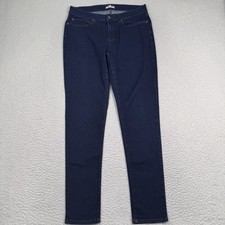 Eileen Fisher Jeans Womens 10 Skinny Dark Wash Stretch Organic Cotton Blend Blue