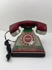 Vtg Coca Cola Tiffany Style Stained Glass Look Telephone w/ Light 2001