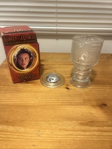 Lord of the Rings Tolkien Glass Arwen Cup Goblet December 2001 Vintage Glass Mug